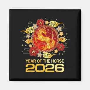 Aimant Nouvel An chinois 2026 Année du Cheval Bonne Année