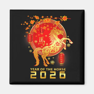 Aimant Nouvel An chinois 2026 Nouvel An lunaire 2026 Anné