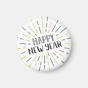 Aimant Nouvel An L'art éclate Graphique Joyeux Nouvel An