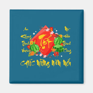 Aimant Nouvel An lunaire vietnamien 2026 Tet Viet Chuc Mu