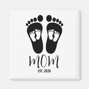 Aimant Nouvelle Maman Jumeaux Empreintes de Bébé Script D