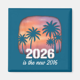 Aimant Nouvelle œuvre d'art tropicale rétro 2026 2016