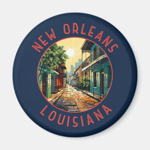Aimant Nouvelle-Orléans Louisiane Cercle Rétro en détress