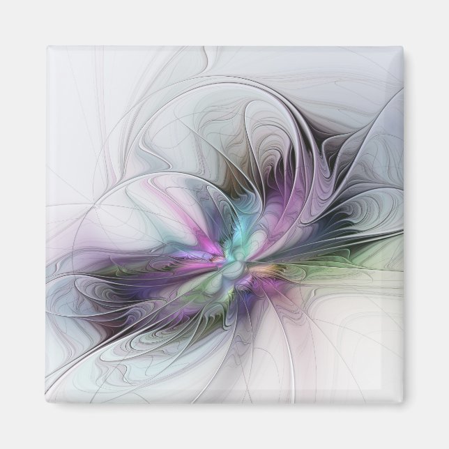 Aimant Nouvelle vie, Colorful Abstrait Fractal Art Imagin (Devant)