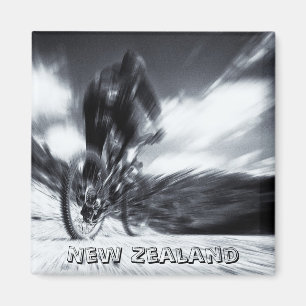 Aimant Nouvelle-Zélande, Cap Reinga BW (Fridge Magnet)