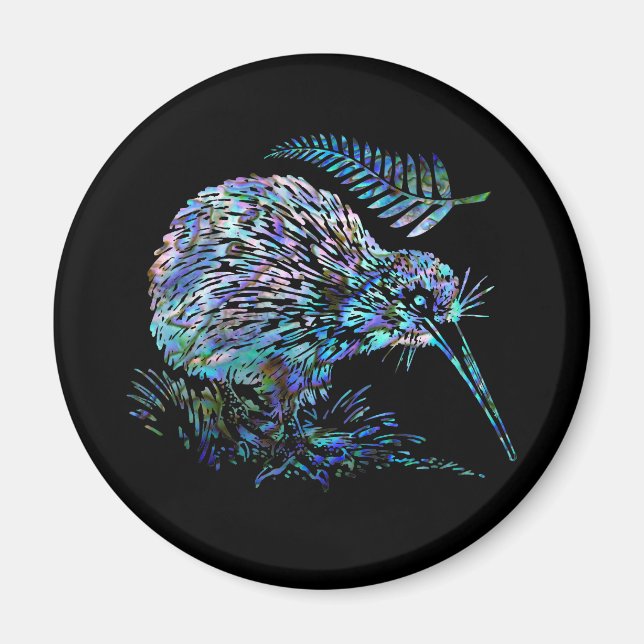 AIMANT NOUVELLE-ZÉLANDE KIWI ET FERN PAUA (Devant)