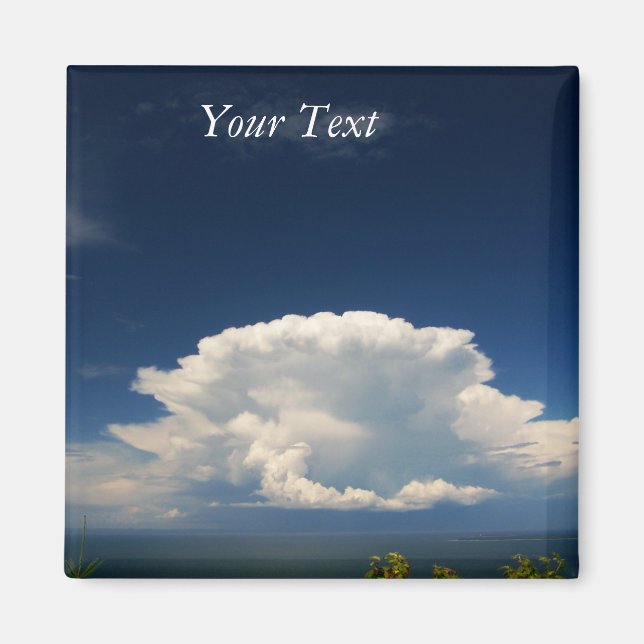 Aimant Nuage Blanc Puffé Photo (Devant)