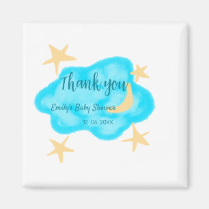 Aimant Nuages étoilés de lune aquarelle baby shower ajout