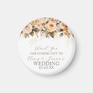 Aimant Nuetral Beige Floral Mariage botanique Brown