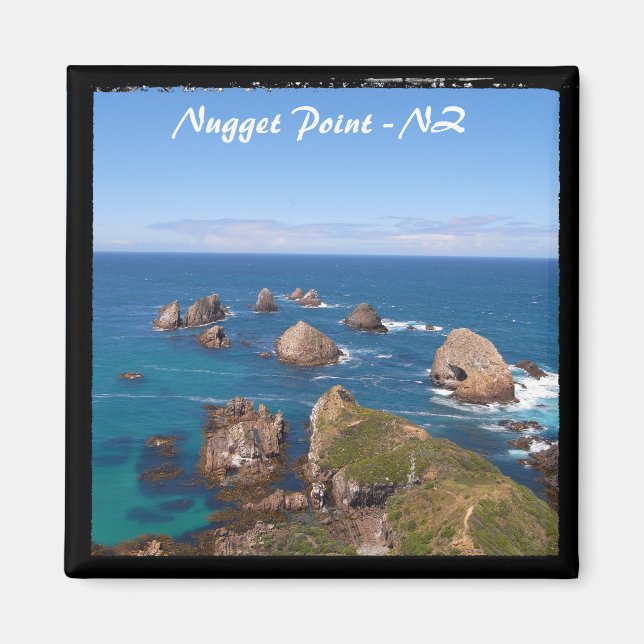 Aimant Nugget Point Rock Circle, NZ -2 (aimant frigo) (Devant)