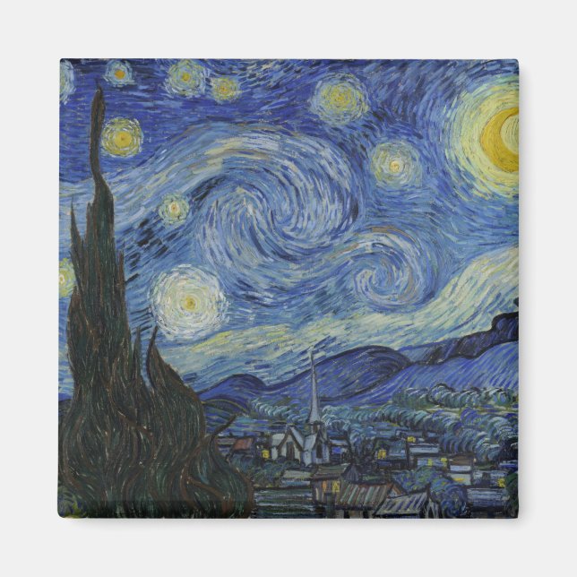 Aimant Nuit étoilée par Vincent Van Gogh (Devant)