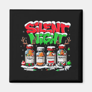 Aimant Nuit silencieuse drôle Rn Er Infirmière Noël Médic