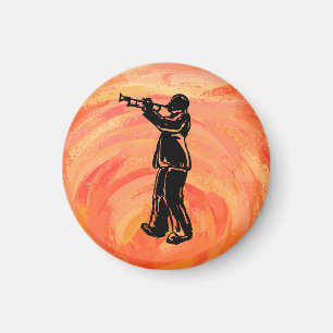 Aimant Nuits de Boogie de New York Trompette Orange