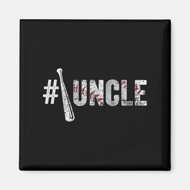 Aimant Number One Baseball Uncle Fathers Day Funny Baseba (Devant)
