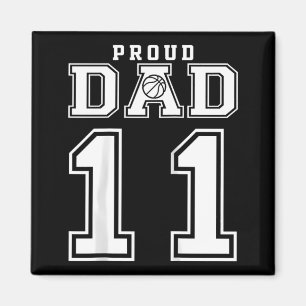 Aimant Numéro 11 Papa de basket-ball fier personnalisé