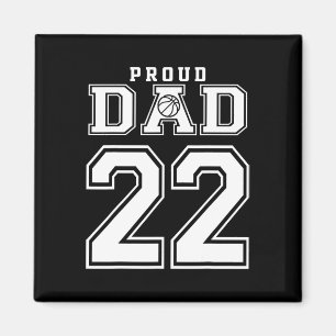 Aimant Numéro 22 Personnalisé Fier Bysketbyll Papa Person