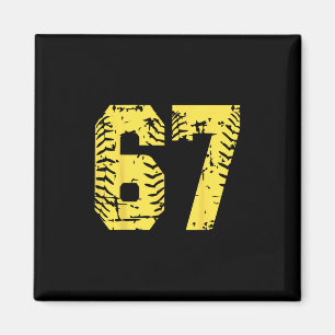 Aimant Numéro 67 Groupe Jaune Anniversaire Halloween Corr