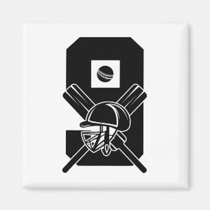 Aimant Numéro 9 Ans Cricket 9e Anniversaire