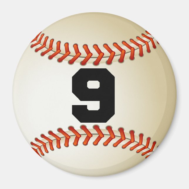 Aimant Numéro 9 Baseball (Devant)
