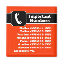 Numéro de téléphone du contact important Rappels d