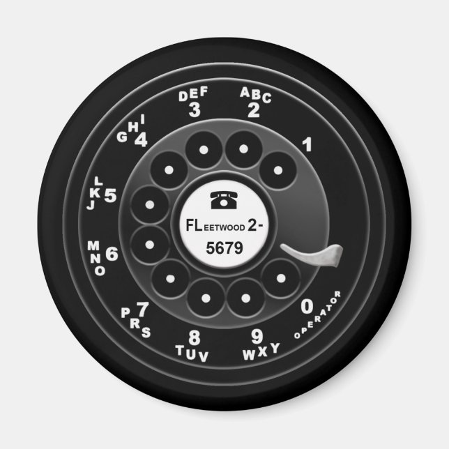 Aimant Numéro de téléphone Rotary - Personnalisé 921 (Devant)