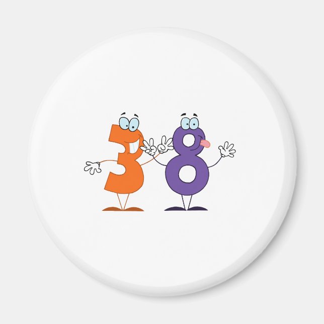 Aimant Numéro heureux 38 (Devant)