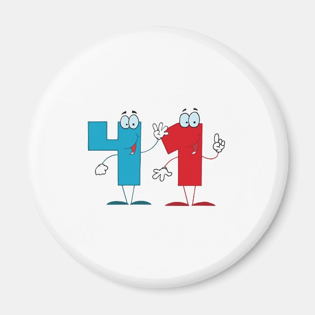 Aimant Numéro heureux 41 (Devant)