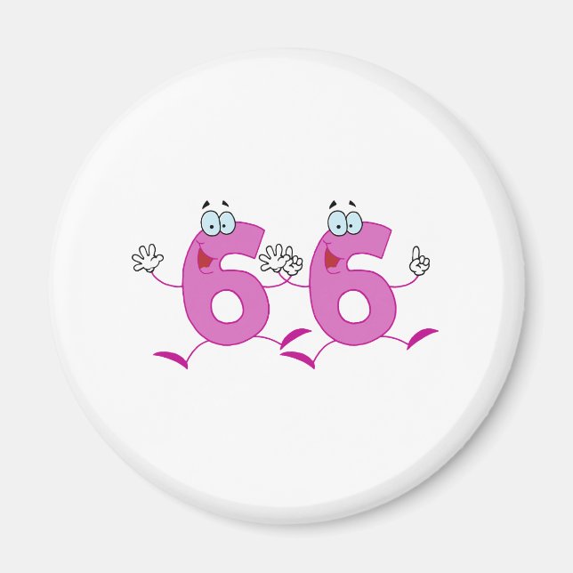 Aimant Numéro heureux 66 (Devant)