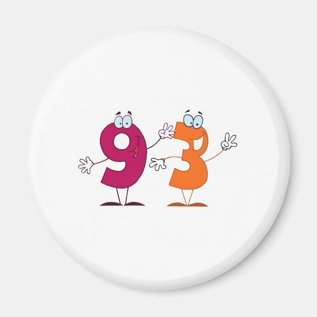 Aimant Numéro heureux 93 (Devant)