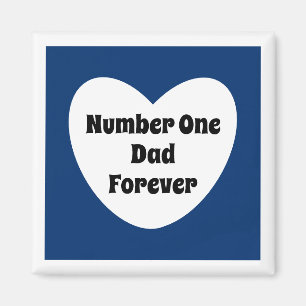 Aimant Numéro Un papa mignon Marine Bleu Blanc Coeur
