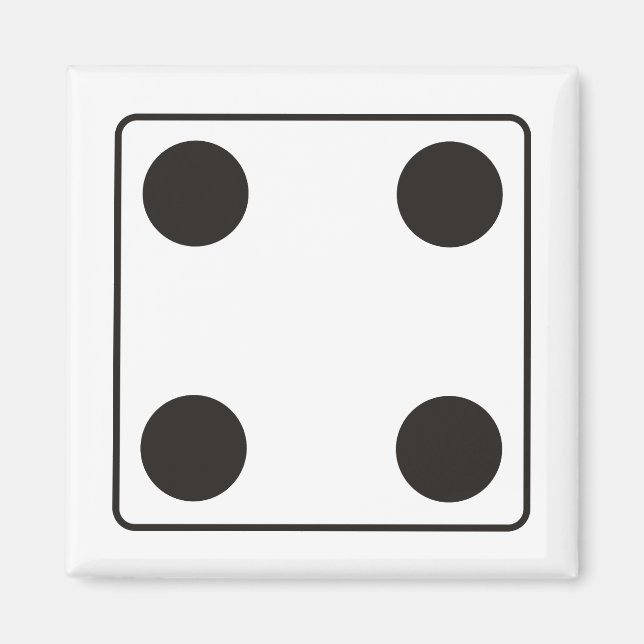 Aimant Numéros DICE de pips 4 + votre backgr. (Devant)