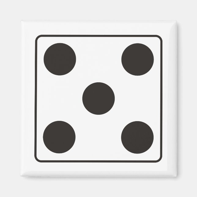 Aimant Numéros DICE des pips 5 + votre backgr. (Devant)