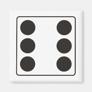 Aimant Numéros DICE des pips 6 + votre backgr.