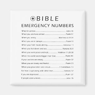 Aimant Numéros d'urgence de la Bible