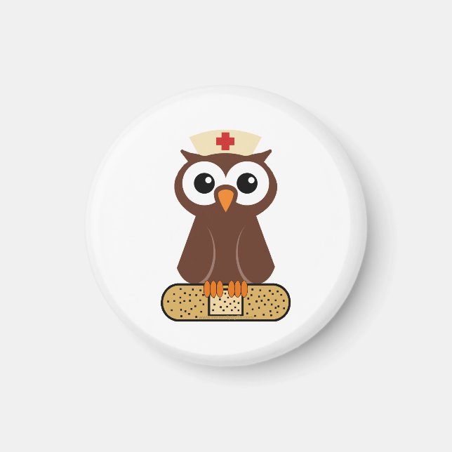 Aimant Nurse Owl (w/bandaid) (Devant)