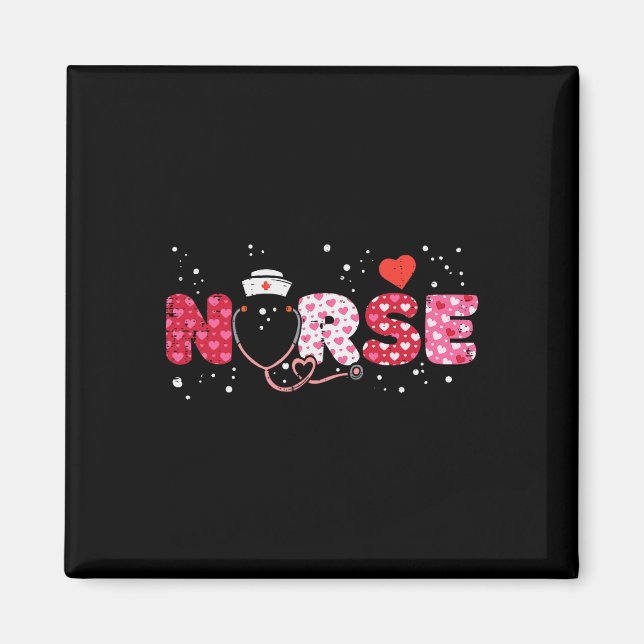 Aimant Nurse Valentines Day Valentine Scrub Top Femmes Sc (Devant)
