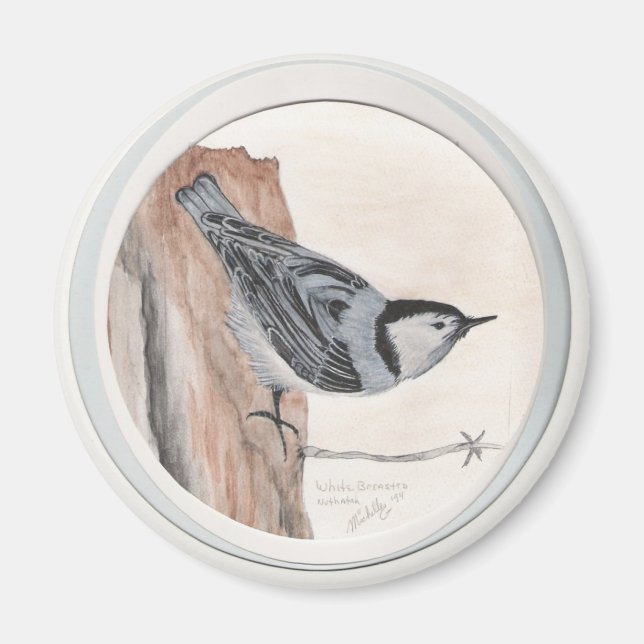 Aimant nuthatch à pois blanc (Devant)