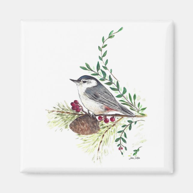 Aimant Nuthatch Bird Art (Devant)