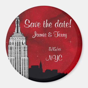 Aimant NYC ESB Skyline Silhouette Red Star Date de sauveg