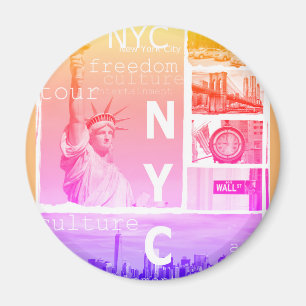 Aimant Nyc Liberty Statue Brooklyn Bridge New York City