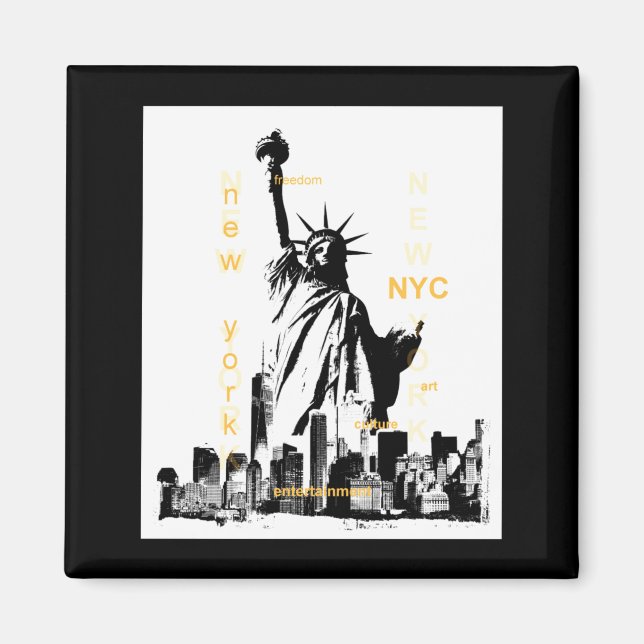 Aimant Nyc New York Brooklyn Bridge Liberty Statue Mens _ (Devant)
