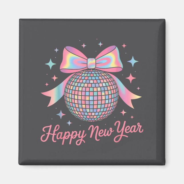 Aimant Nye Disco Ball Luxury Golden Happy New Year  (Devant)