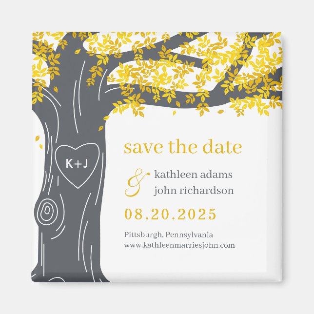 Aimant Oak Tree COULEUR MODIFIABLE Enregistrer l'aimant d (Devant)