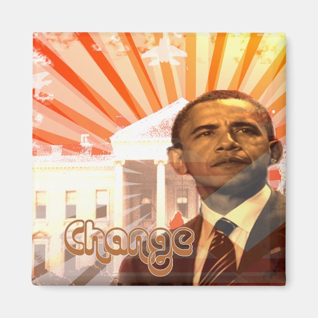 Aimant Obama change (Devant)