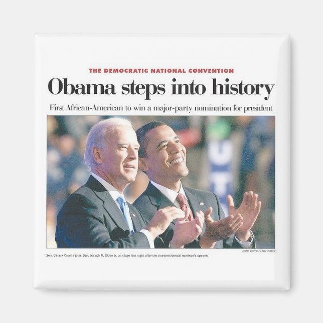 Aimant Obama entre dans l'aimant de l'histoire (Devant)