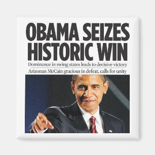 Aimant Obama saisit l'aimant historique de victoire