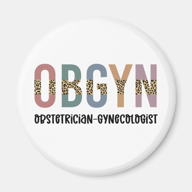 Aimant OBGYN obstétricien gynécologue Empreinte de léopar (Devant)