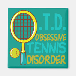 Aimant Obsessionnel Tennis Trouble Turquoise Jaune mignon