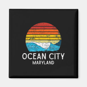 Aimant Ocean City Maryland Md Vintage Beach Ocean Family