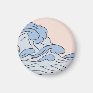 Aimant Océan Rose/Bleu Vagues D'Océan Esthétique Avec Pla